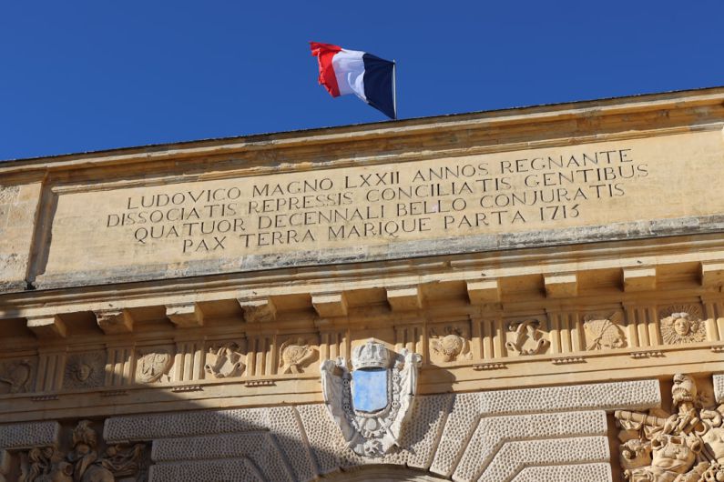 Historical Tour - a building with a flag on top of it