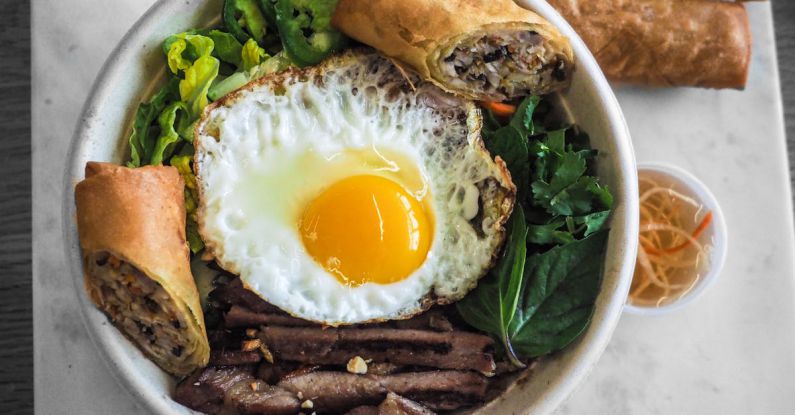 Traditional Dishes - Bowl of Fried Food and Fried Egg